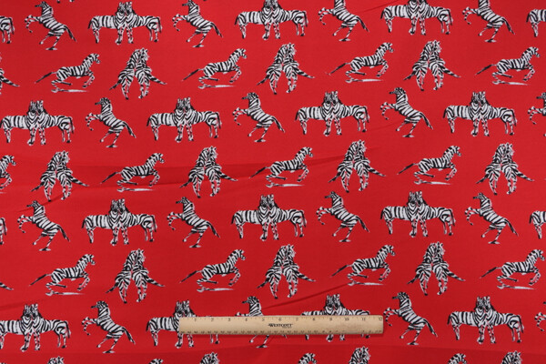Novogratz Dr Zebra Printed Polyester Outdoor Fabric in Red