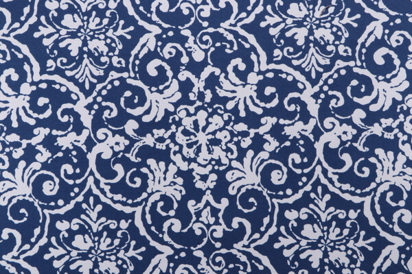 PK Lifestyles Print Affair Printed Polyester Outdoor Fabric in Navy
