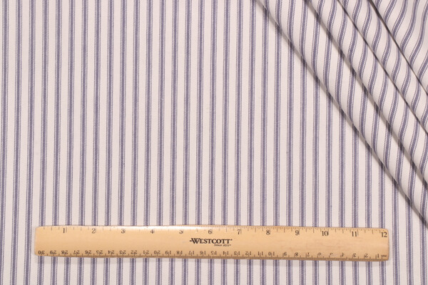 Covington Woven Ticking Decorator Fabric in 51-Denim Blue