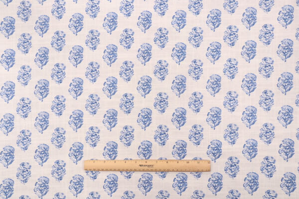 PK Lifestyles Posy Printed Drapery Fabric in Aegean