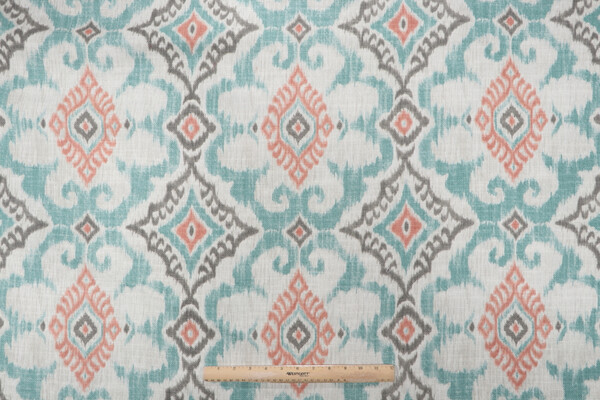Covington Kantha Printed Drapery Fabric in Surf