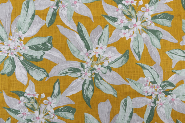 Stof France Seringat Printed Drapery Fabric in Moutarde