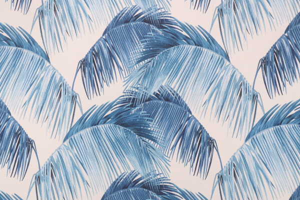 Tommy Bahama Palmas Printed Polyester Outdoor Fabric in Azul