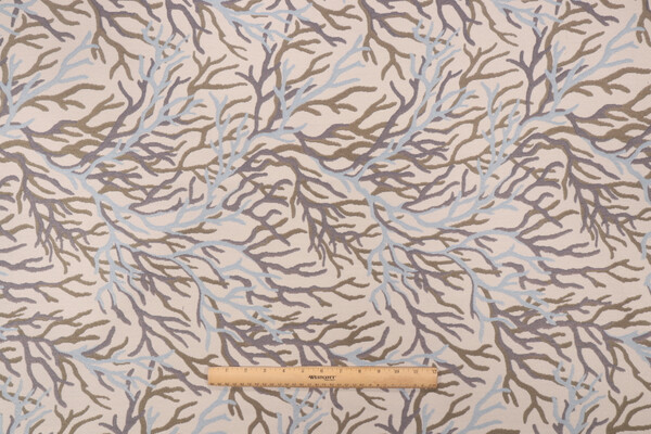 Coral Reef Tapestry Upholstery Fabric in River