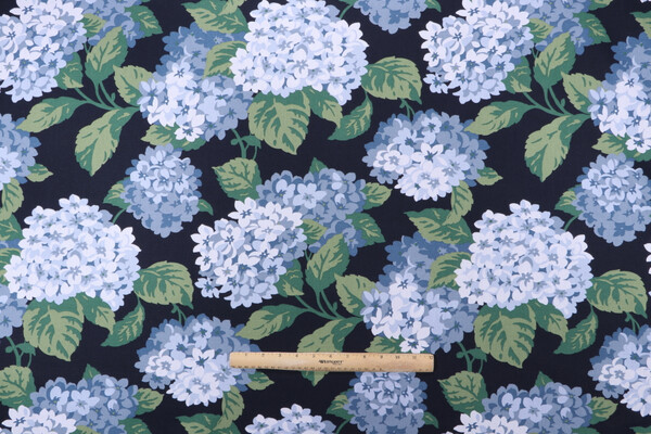 Magnolia Home Summerwind Printed Cotton Drapery Fabric in Navy