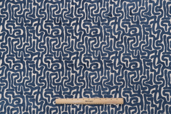Hamilton Trotter Velvet Upholstery Fabric in Navy