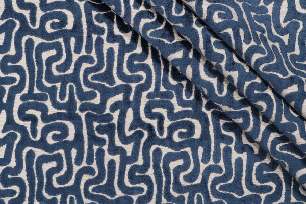 Hamilton Trotter Velvet Upholstery Fabric in Navy