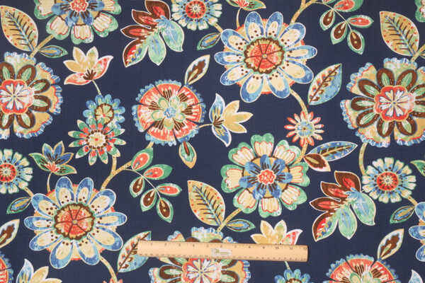Click for 3.75 Yards Richloom Daelyn Printed Polyester Outdoor Fabric in Navy Richloom Daelyn Printed Polyester Outdoor Fabric in Navy