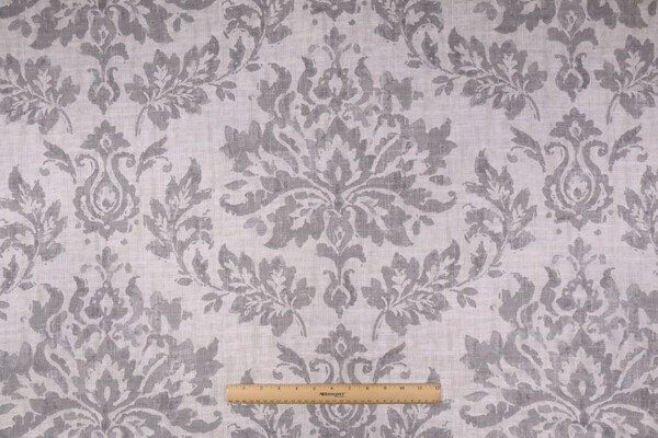 Covington Vanessa Printed Cotton Linen Drapery Fabric in 908 Platinum