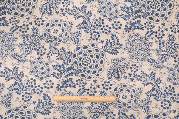Click for 3.5 Yards PK Lifestyles Katazome Garden Printed Linen Blend Drapery Fabric in Baltic PK Lifestyles Katazome Garden Printed Linen Blend Drapery Fabric in Baltic