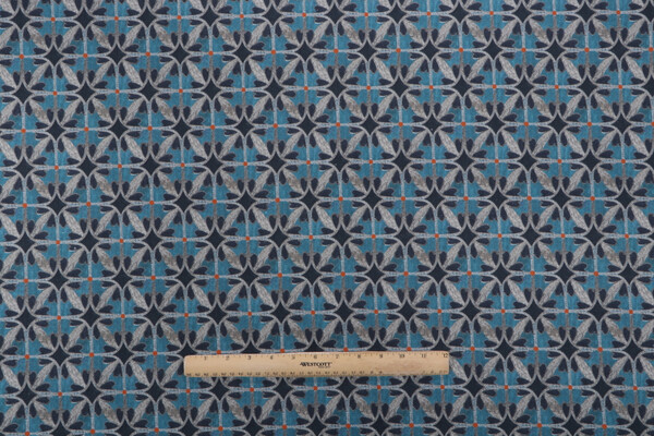 Asilah Printed Drapery Fabric in Neptune