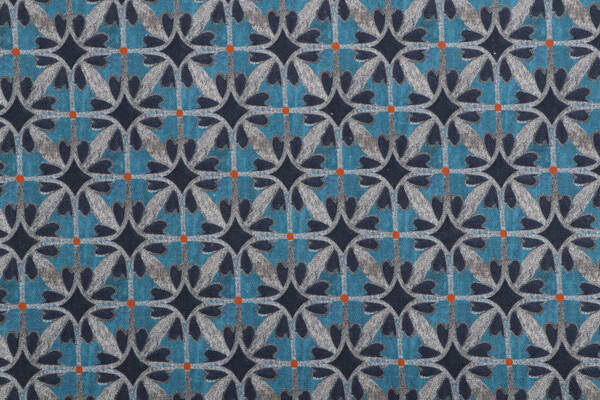 Asilah Printed Drapery Fabric in Neptune