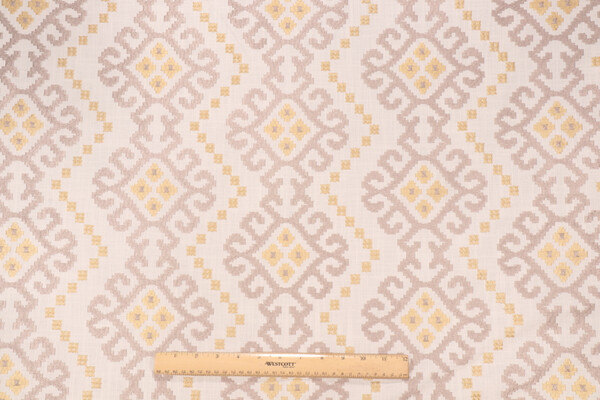 Waverly Kurta Emb Woven Embroidered Drapery Fabric in Chai