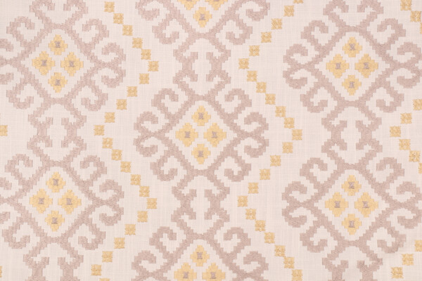 Waverly Kurta Emb Woven Embroidered Drapery Fabric in Chai