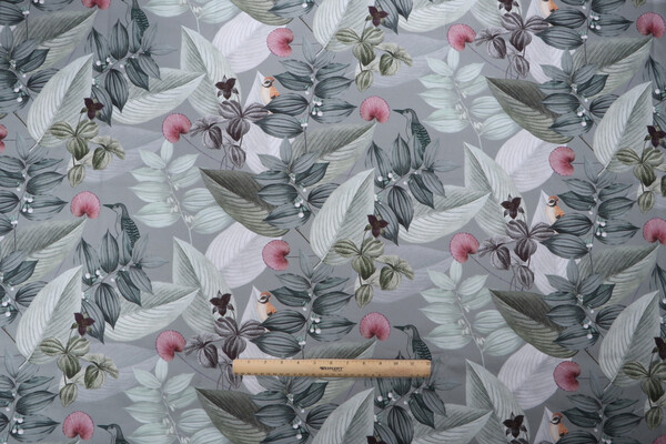 Stof France Hochi Printed Cotton Drapery Fabric in Lichen