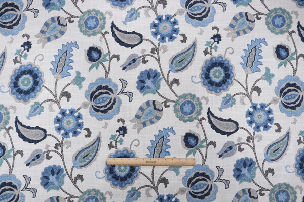 Kaufmann Samira Printed Drapery Fabric in Capri