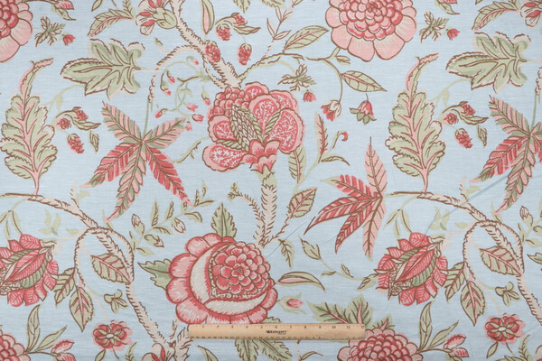 Thibaut Fanfare F96751 Printed Drapery Fabric in Blue