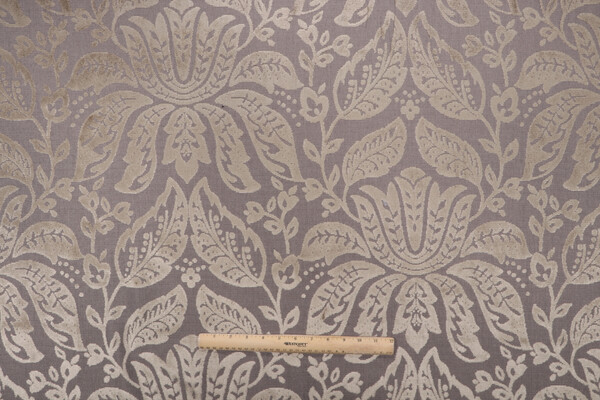 Thibaut Luxembourg Damask W71803 Velvet Upholstery Fabric in Taupe