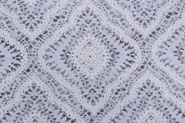 Waverly Curves Ahead Printed Cotton Drapery Fabric in Fog