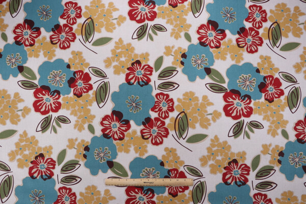 Click for 2.25 Yards Magnolia Home Floral Printed Cotton Drapery Fabric in Primary Magnolia Home Floral Printed Cotton Drapery Fabric in Primary