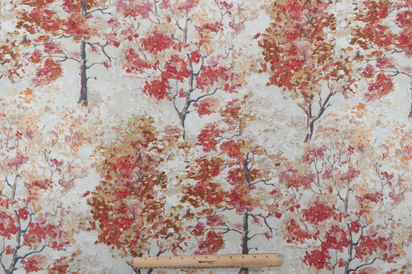 Mill Creek Trembling Aspen-Pierside Printed Polyester Drapery Fabric in Woodrose