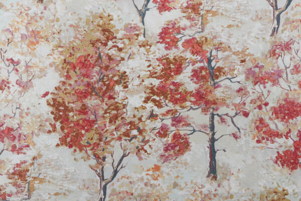 Mill Creek Trembling Aspen-Pierside Printed Polyester Drapery Fabric in Woodrose