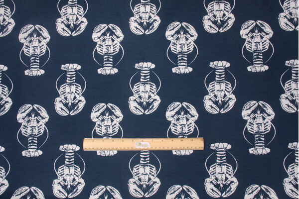 Premier Prints Lobster Printed Poly Outdoor Fabric in Oxford