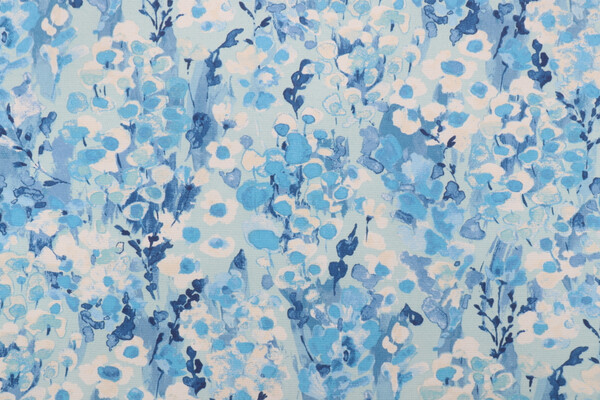 PK Lifestyles Painter&#39;s Garden Printed Polyester Outdoor Fabric in Blue Skies