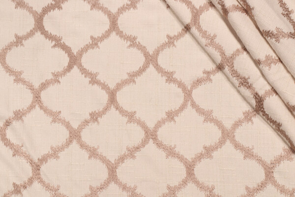 Richloom Koppel Embroidered Drapery Fabric in Taupe