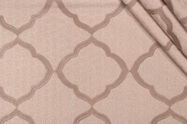 Richloom Platinum Collection Capricorn Embroidered Drapery Fabric in Linen