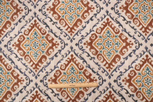 Click for 0.88 Yards Covington Feabhra Printed Cotton Drapery Fabric in 608-Saddle Covington Feabhra Printed Cotton Drapery Fabric in 608-Saddle