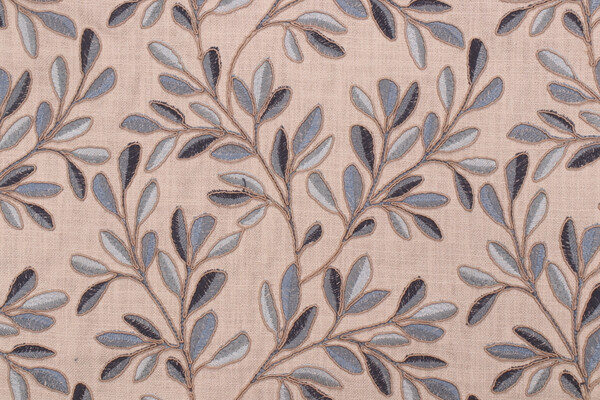 Kaufmann Leafage Embroidered Drapery Fabric in Horizon