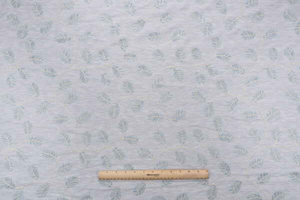 Click for 0.88 Yards PK Lifestyles Leaf Love Embroidery Drapery Fabric in Moonstone PK Lifestyles Leaf Love Embroidery Drapery Fabric in Moonstone