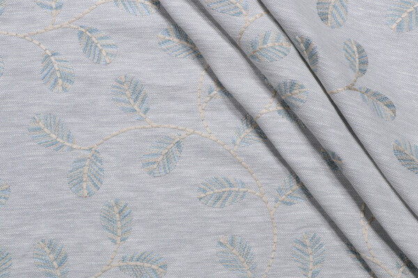 Click for 0.88 Yards PK Lifestyles Leaf Love Embroidery Drapery Fabric in Moonstone PK Lifestyles Leaf Love Embroidery Drapery Fabric in Moonstone