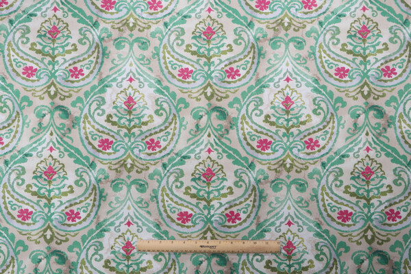 PK Lifestyles Summer Medallion Printed Polyester Outdoor Fabric in Leaf