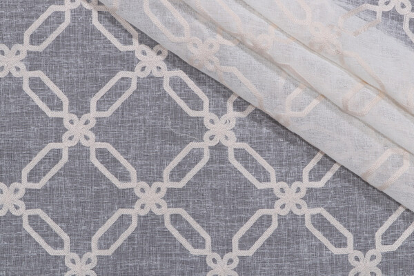 Network Sheer Embroidered Drapery Fabric in Natural