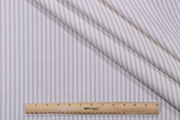 Magnolia Home Berlin Ticking Stripe Printed Cotton Drapery Fabric in Sand