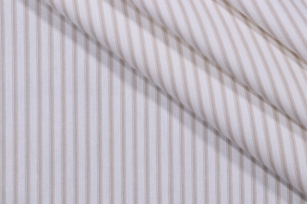 Magnolia Home Berlin Ticking Stripe Printed Cotton Drapery Fabric in Sand