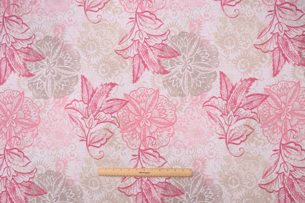 Richloom Xavier Printed Cotton Drapery Fabric in Blush