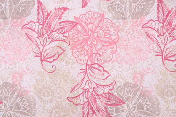 Richloom Xavier Printed Cotton Drapery Fabric in Blush