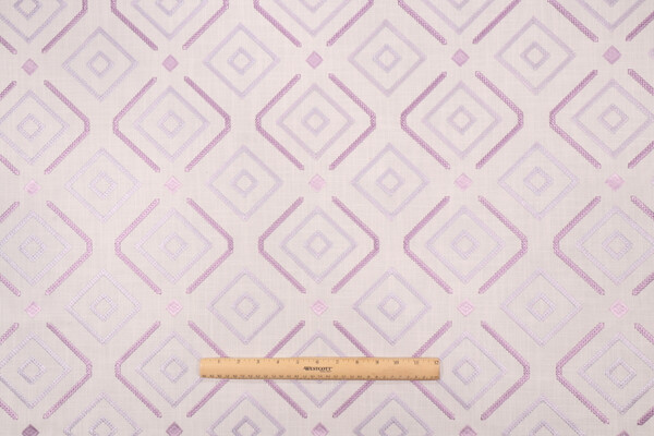 Robert Allen Square Root Embroidered Drapery Fabric in Lavender