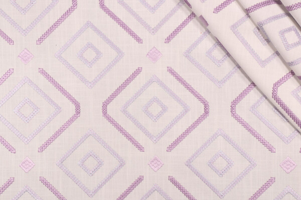 Robert Allen Square Root Embroidered Drapery Fabric in Lavender