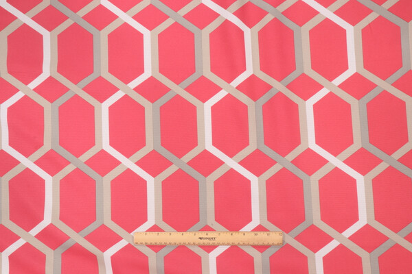 Richloom Radiance Printed Polyester Drapery Fabric in Coral