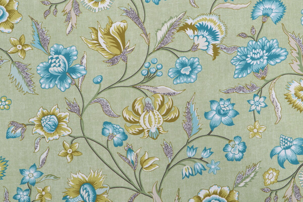 Kaufmann Marseille Printed Cotton Twill Drapery Fabric in Apple