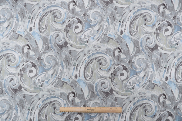 Mill Creek Vanden-Riverpark Printed Cotton Drapery Fabric in Frost