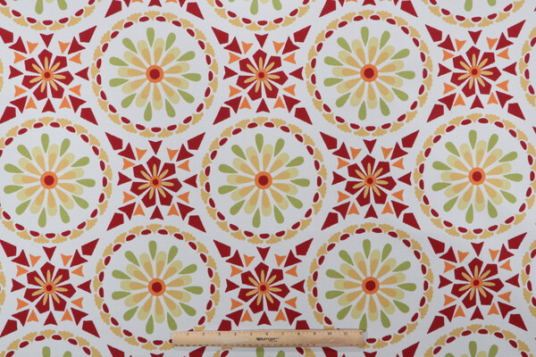 Terrasol - Sicily Printed Polyester Outdoor Fabric in Chilipepper