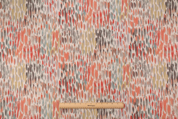 Kelly Ripa Home Make It Rain Printed Cotton Drapery Fabric in Nectar