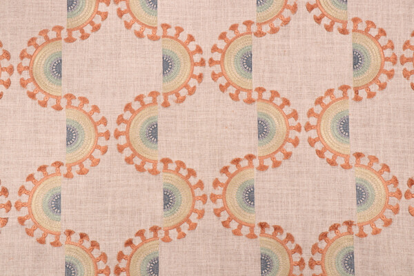 PK Lifestyles Solara Emb Woven Embroidered Drapery Fabric in Sunset