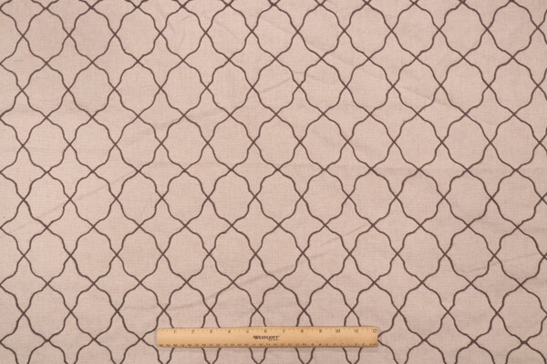 Valiant Fabrics Windsor Embroidered Drapery Fabric in Graphite