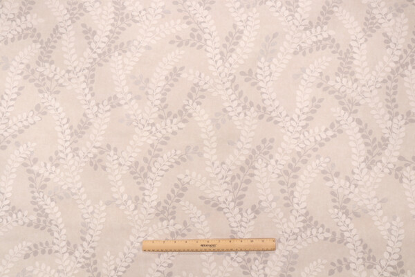 PK Lifestyles Eucalyptus Emb Printed & Embroidered Cotton Drapery Fabric in Shadow